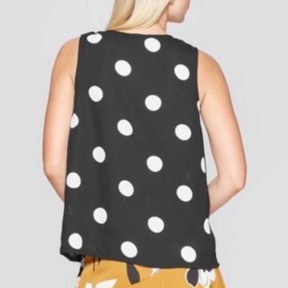 WHO WHAT WEAR Sleeveless Polkadot Top - Picture 7 of 7